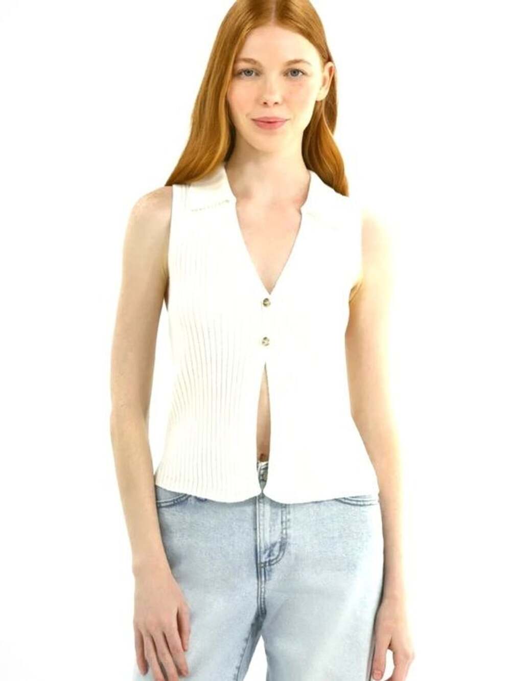 Cream Knit Vest